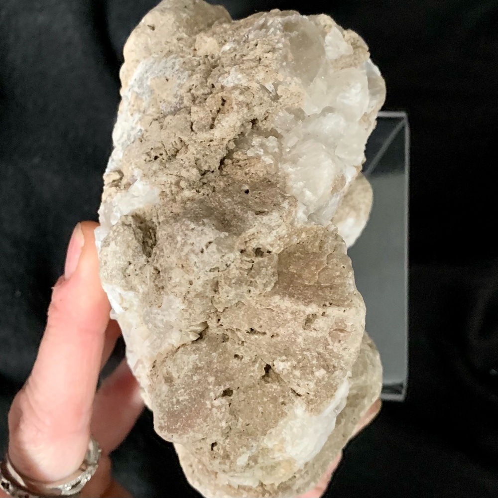 Large White Calcite Crystal in Limestone – 2 lb Natural Mineral Specimen - Picture 7 of 10